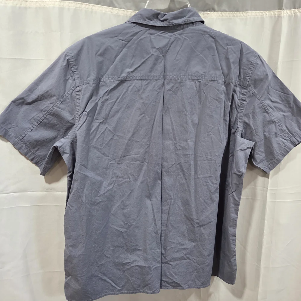 Banana Republic Men Coastal Prep Sz L SS Cotton Stretch Button Down Blue Shirt